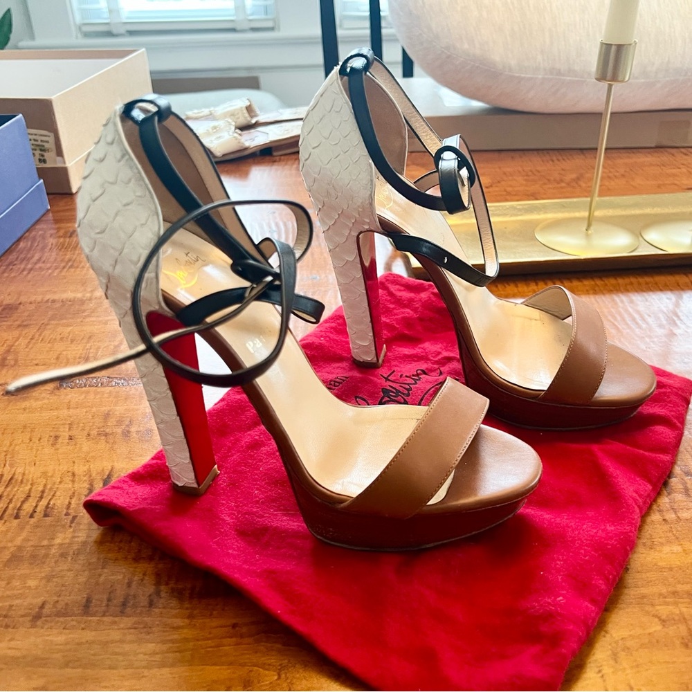 Christian Louboutin Summerissima Python & Leather High Heel Sandals